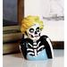 The Holiday Aisle® Nahla Day of the Dead Sugar Skull Blonde Marilyn Figurine Resin in Black/Blue/Yellow | 4 H x 3.25 W x 2.75 D in | Wayfair