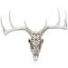 Loon Peak® Filigree Design Buck Deer Head Skull Wall Décor Metal in Gray/White | 17.25 H x 22 W x 12.25 D in | Wayfair