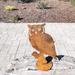 Millwood Pines Large Metal Rustic Screech Owl On Base Silhouette Garden Stake Metal | 18 H x 6 W x 0.1 D in | Wayfair