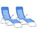 Arlmont & Co. Deckchairs Outdoor Lounge Chairs Folding Sunlounger Sunbed PVC-coated polyester Metal in Blue | 38.19 H x 23.62 W x 55.91 D in | Wayfair