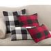 Ophelia & Co. Bradwell Cotton Plaid Throw Pillow Down/Feather/Cotton in Black | 20 H x 20 W x 5 D in | Wayfair 6C793FA991AF404D8182C212C4F8C7B6