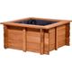 dobar 29236FSCe Hochteich Square - Gartenteich aus robustem Holz - Miniteich für Garten/Terrasse/Balkon - Teich für den Garten inkl. Teichfolie - 78 x 78 x42 cm, Braun