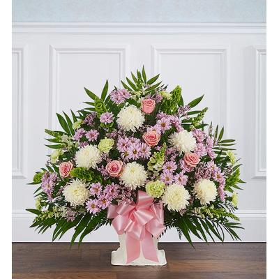 1-800-Flowers Flower Delivery Heartfelt Tribute Floor Basket - Pastel Medium | Happiness Delivered To Their Door