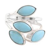 Breezy in Blue,'Sterling Silver and Reconstituted Turquoise Cocktail Ring'