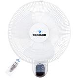 Tornado 16 Inch Oscillating Wall Mount Fan Remote Control Included 3 Speed 6 FT Cord ULSafetyListed in White | 16 H x 17.64 W x 12.5 D in | Wayfair