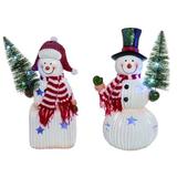 The Holiday Aisle® 2 Piece Resin Christmas Light Up Cheerful Snowman Set Resin | 12 H x 6 W x 7 D in | Wayfair E4B8127488C64C3FBE0C2D63E639EC8E