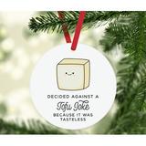 The Holiday Aisle® Funny Food Pun Christmas Tofu Ball Ornament Wood in Black/Brown | 3.5 H x 3.5 W x 3.5 D in | Wayfair