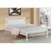 Hokku Designs Agenor Platform Bed Upholstered/Metal & Upholstered/Metal/Faux leather in White/Black | 35 H x 39 W in | Wayfair