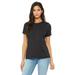 Bella + Canvas 6400CVC Women's Relaxed Heather CVC Short-Sleeve T-Shirt in Dark Grey size Small | Ringspun Cotton B6400CVC