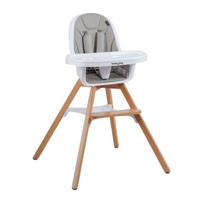 Costway 3-in-1 Convertible Wooden Baby High Chair-Gray