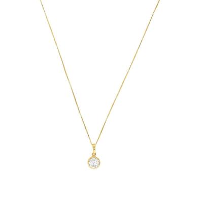 amor - Kette mit Anhänger für Damen, Gold 375, Zirkonia synth. Ketten 1 ct Weiss