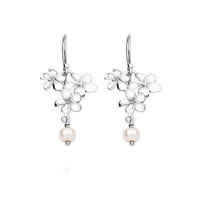 Nenalina - Ohrhänger Blume Süßwasserzuchtperle 925 Silber Ohrringe 1 ct Damen Image