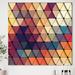 East Urban Home '3D Diamond Shaped Geometry In Blue, Orange, Purple' - Print on Canvas in Gray | 46 H x 46 W x 1.5 D in | Wayfair