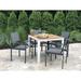 Andover Mills™ Mccarville Square 4 - Person 34.5" Long Aluminum Outdoor Dining Set Wood in Brown | Wayfair E954D32AD19548CC93238D2923216B55