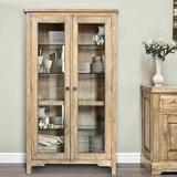 August Grove® Tarrance Curio Cabinet Wood/Glass in Red/Gray/Brown | 77 H x 44 W x 19 D in | Wayfair 9578FDAFCD5241F4821E041B79BC2708