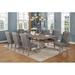 Gracie Oaks Dions 8 - Person Extendable Dining Set Wood/Upholstered in Brown/Gray | 30 H in | Wayfair 0C9547EE21F04C3CAB0F96F492828002