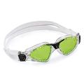 Aquasphere Unisex's Kayenne Swimming Goggle, Transparent & Black/Polarized Green Lens, One Size