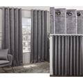 Emma Barclay Regency - Elegant Woven Thermal Blackout Eyelet Curtains in Silver - Width 66 x Drop 90" (168 x 228cm)