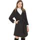 Allegra K Women's Elegant Shawl Collar Lapel Long Sleeve Belted Winter Wrap Coat with Pockets Black 8