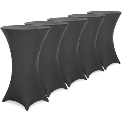 DETEX® Stehtisch Husse 5er Set Ø60-65/70-75/80-85cm Farbwahl Stretch Stehtischhusse Überzug 5er Set