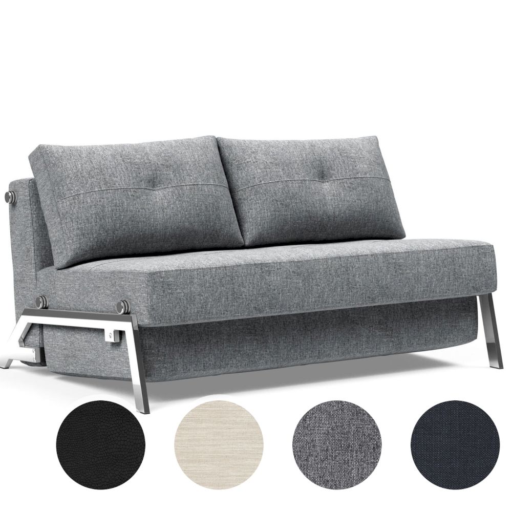 Innovation »Cubed 02« Klappsofa 165 cm / Bezug 565 Twist Granite / Chrom Beine