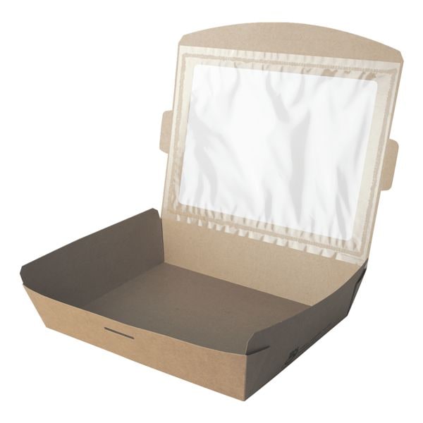 Papstar Feinkostboxen mit Sichtfenster »pure 100% fair«, 1500 ml, 40 Stück braun, 22.5x4.5x18 cm