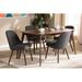 Corrigan Studio® Lofton 5 - Piece Rubber Solid Wood Dining Set Wood/Upholstered in Brown | 29.53 H x 35.43 W x 59.06 D in | Wayfair
