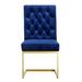 Everly Quinn Oswego Tufted Velvet Dining Chair Upholstered/Velvet in Blue | 38 H x 19 W x 25.5 D in | Wayfair WRLO1725 40124545