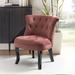 Side Chair - Etta Avenue™ Grenier Traditional Velvet Upholstered Wingback Side Chair w/ Button-Tufted in Pink/Black/Indigo | Wayfair