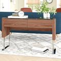 Orren Ellis Champetres 47" Console Table Wood/Glass in Brown | 29 H x 47.2 W x 15 D in | Wayfair WDLN2181 41957859