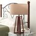 George Oliver Stela 24" Walnut Tripod Table Lamp Linen/Solid Wood in Brown/White | 23.75 H x 15 W x 15 D in | Wayfair