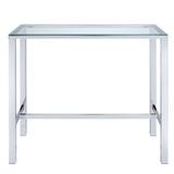 Latitude Run® Julessa Bar Height Dining Table Glass/Metal in Gray | 42.5 H x 46.75 W x 22.5 D in | Wayfair 2909739A31B14E319FF01F91B98E842B