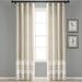 Gracie Oaks Glosco Yarn Dyed Tassel Fringe Window 100% Cotton Striped Semi-Sheer Rod Pocket Curtain Panels Metal in Brown | 95 H in | Wayfair