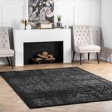 Black/Gray 60 x 0.31 in Area Rug - Williston Forge Adetoun Traditional Power Loom Performance Black/Gray Rug | 60 W x 0.31 D in | Wayfair