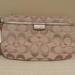 Coach Bags | Coach Signature Khaki Bronze Pink Wristlet Clutch | Color: Pink/Tan | Size: Os