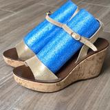 J. Crew Shoes | Jcrew Metallic Gold Cork Platform Sandals | Color: Gold/Tan | Size: 7