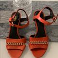 Coach Shoes | Coach Phoebe Low Block Heel Sandal | Color: Orange | Size: 6.5