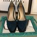 Nine West Shoes | Gorgeous Peacock Suede Heels | Color: Green | Size: 7.5