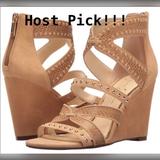 Jessica Simpson Shoes | Jessica Simpson Tan Suede Wedges | Color: Gold/Tan | Size: 7.5