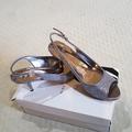 Nine West Shoes | Dressy Sandals | Color: Silver | Size: 10