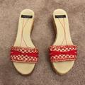 Kate Spade Shoes | Kate Spade Wedge Sandals | Color: Cream/Red | Size: 9