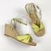 J. Crew Shoes | J.Crew Espadrille Wedge Sandals In Green Size 10 | Color: Green/Tan | Size: 10