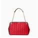 Kate Spade Bags | Kate Spade Leather Shoulder Bag | Color: Red | Size: 7.7"H X 12.2"W X 4.1"D