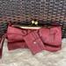 Jessica Simpson Bags | Jessica Simpson Burgundy Red Bow Clutch Wristlet With Key Ring & Card Holder | Color: Red | Size: Os