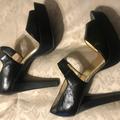 Michael Kors Shoes | Michael Kors Leather Peep Toe Heels Sz 9.5 | Color: Black | Size: 9.5