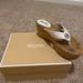 Michael Kors Shoes | Michael Kors Sandal Wedges | Color: Tan/White | Size: 8