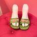 Lilly Pulitzer Shoes | Lilly Pulitzer Green Leather Sandals Pink Bow Sz 8 | Color: Green/Pink | Size: 8