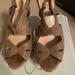 Jessica Simpson Shoes | Ladies Espadrille Sandals | Color: Brown/Cream | Size: 7