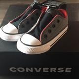 Converse Shoes | Converse Slip On Sneakers Tennis Shoes | Color: Black/Gray | Size: 7bb