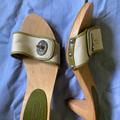 Coach Shoes | Coach Wooden Clog Sandal | Color: Green/Tan | Size: 7